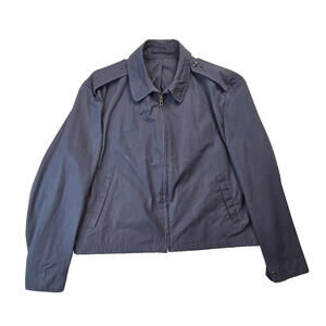 USAF Vintage 80s Navy Blue Shade 1600 Poplin Zip Bomber Jacket Mens 42S Medium M